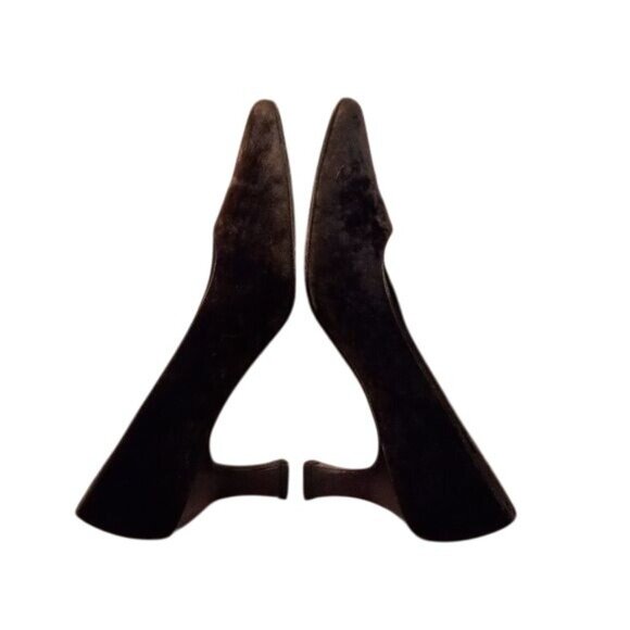 Salvatore Ferragamo 6.5 B Brown Velvet Heels Made Italy Elegant Classic Vintage - Picture 3 of 12